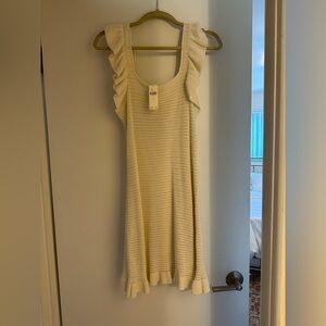 Anthropologie Cream Knit Dress Size Small